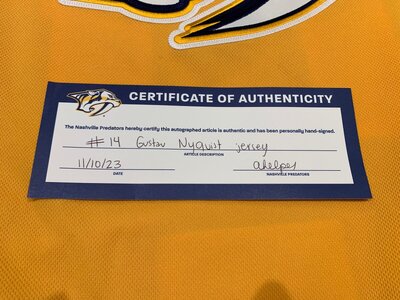 Nashville Nyquist jersey COA.jpg